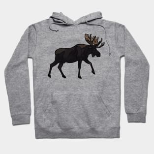 Moose cartoon illustration Hoodie